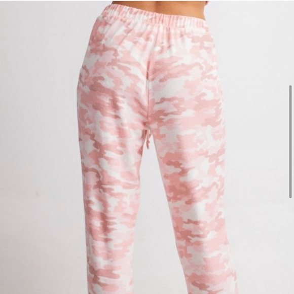 New! peach pink camo ultra soft drawstring pants - Picture 4 of 7